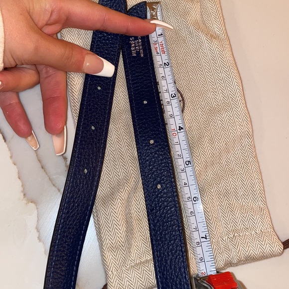 Blue Hermès belt WITHOUT buckle. Beautiful+unique - Picture 11 of 11